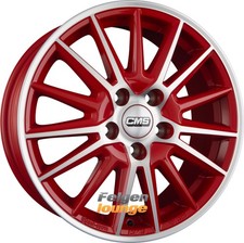 4 Alufelgen CMS C23 DRED Diamant Rot Glanz 6,5x16 ET20 4x108 16 Zoll