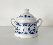 Königlich pr. Tettau Vintage Zuckerdose Deckeldose Indisch Blau Strohblume