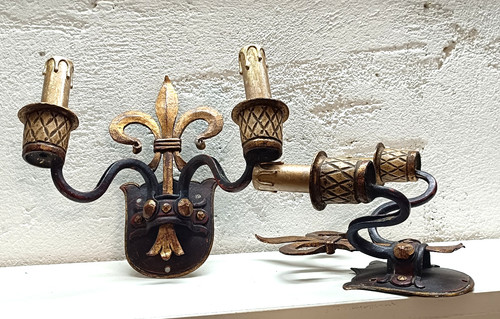 Paar alter wandleuchter - alter, lampe