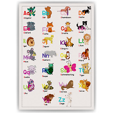 Kinderposter Alphabet Tiere Lernposter Kinderzimmer Wandbild Kindergarten Grunds