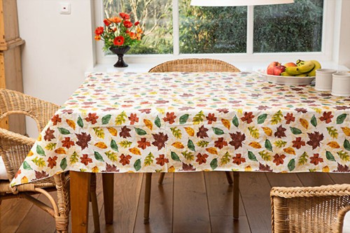Wachstischdecke blättermotiv - wachstischdecke,