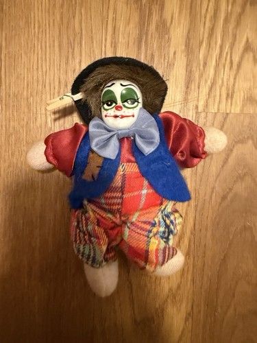 Vintage porzellan clown puppe - vintage,