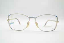 Vintage Atair von Furstenberg D07 Gold Blau Oval Brille Brillengestell NOS