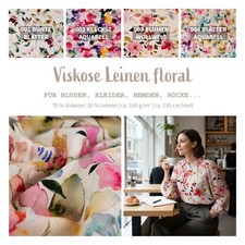 Viskose-Leinen Stoff Meterware