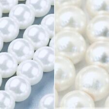 Perlen weiß beige 3-10 mm Schmuck basteln Hochzeit Streudeko Braut Kette Acryl