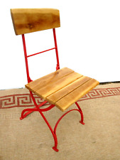 Klappstuhl rot lackiert Bistrostuhl Balkonstuhl Metall Gartenstuhl stabil (Lo)