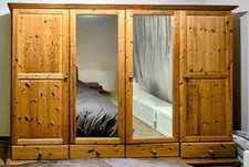 Kleiderschrank, 250x215x60, Landhausstil, Kiefer gelaugt geölt