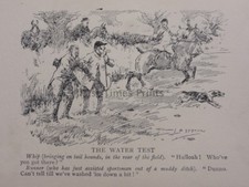 Jagd, Fuchs & Hunde DER WASSERTEST !!!............... Antike Punch Cartoon