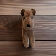 Vintage Steiff 70er Jahre ,Airedale Terrier original Halsband-Vitrinenaufenthalt