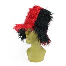 Plüschhut (Rot-Schwarz)
