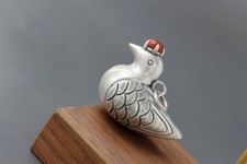 D10 Anhänger Mandarinente Vogel Achat rot 925 Sterlingsilber