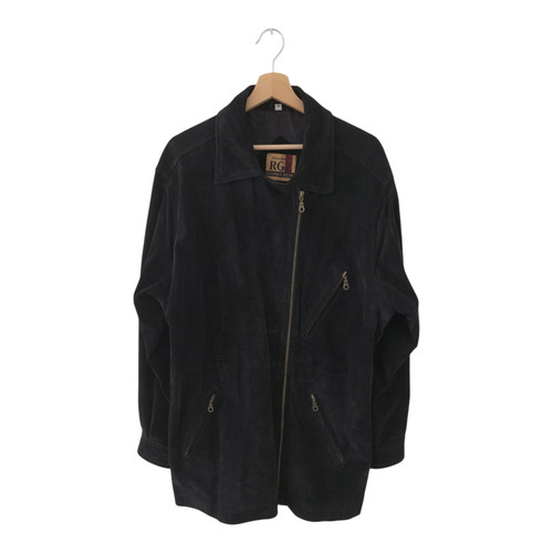Schwarze 90s lederjacke - schwarze,