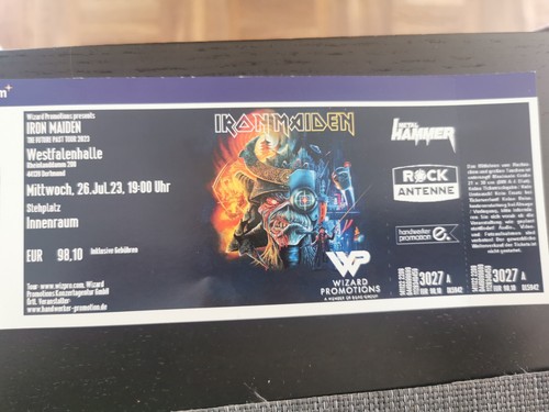 Iron maiden ticket stehplatz - iron,
