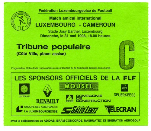 Ticket lsp luxemburg - ticket, kamerun