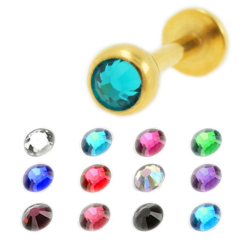 6mm gold piercing - 1,6mm, labret