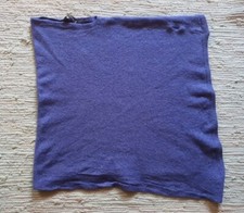 Poncho S M L Blu Cashmere Merino Wolle Indigo Blau Kuschelig Umhang Kaschmir 