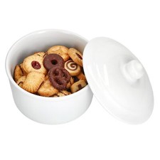 Anna Gebäckdose weiß 960ml rund Porzellan Aufbewahrung Pralinen Keks-Box