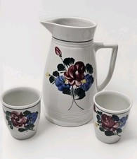 Keramik Krug mit 2 Bechern –