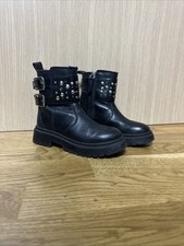 Zara Mädchen Biker Stiefel BIKERBOOTS Gr. 30 Leder