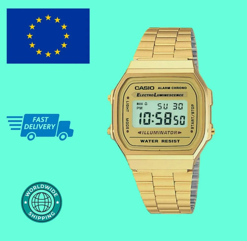 New casio gold a168 unisex - gold, a168-unisex