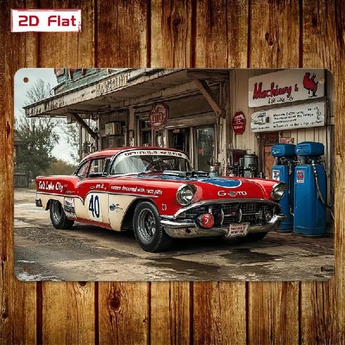 Blechschild oldtimer classic - blechschild,