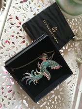 Modeschmuck Designerschmuck Damen Halskette versilbert Broschen Anhänger Phönix