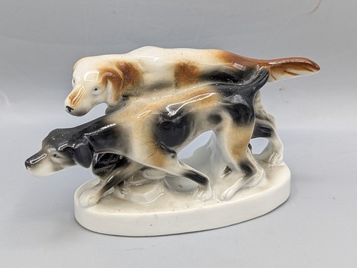 Porzellanfigur zwei jagdhunde - zwei,