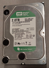 Western Digital Green 2TB, WD20EARX, Intern, 5400RPM, SATA, gebraucht