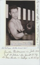 Autogramme mit Biographie von der Boxlegende der 50er Jahre Günther Heidemann