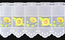 Sondermaße Sonnenblume Küchen Scheibengardine 44 und 150 cm Höhe in 87 cm Breite
