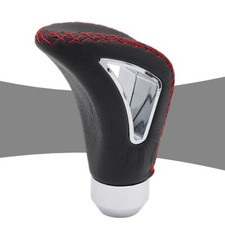 Schaltknauf Schwarz Rot Leder