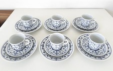 DDR Vintage Jäger Eisenberg Gedecke 6 Stück Indisch Blau Strohblume