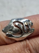 Ringe Silber 925 Vintage figürlich handmade ca. Gr. 50 / 15,9 mm