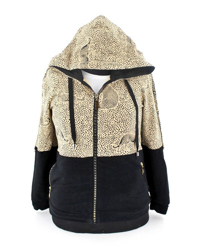 Kapuzen sweatjacke leoparden - kapuzen,