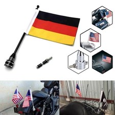 Motorrad Deutschland Flagge Fahne Flag Fahnenmast 39cm Schwarz Für Harley