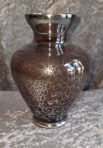 Vintage glasvase lila - vintage,