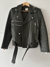 Anine Bing Bikerjacke Damen, Größe: XS S 34 36 Acetat Leder Khaki Silber Blogger