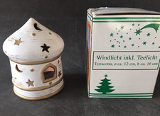 Terracotta Windlicht Teelichthalter Höhe ca. 16 cm