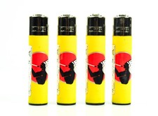 4x American Spirit Tabak Feuerzeug Lighter Classic Large Gelb reusable Clipper