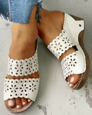 Damen Keilabsatz Sandaletten Wedges Sandalen Sommerschuhe Pantoletten Flip Flops