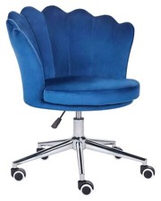 Bürostuhl Samtstoff blau /