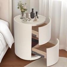 Runder Nachttisch, Nachttisch aus Holz, Nachttisch für Schlafzimmer