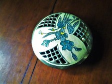 Deckel- Dose Döschen Messing Emaille Cloisonne Handarbeit antik Vintage