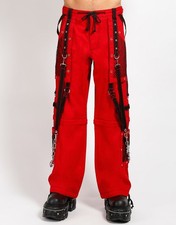 Zip Off Trousers Black Red -