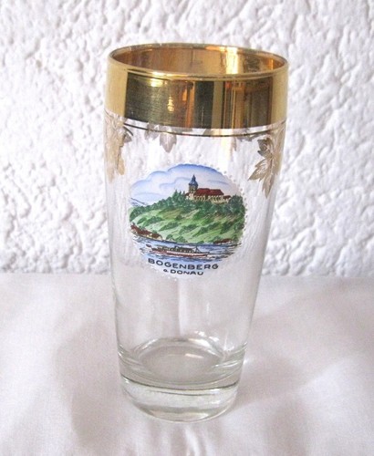 Altes glas trinkglas gold - glas,