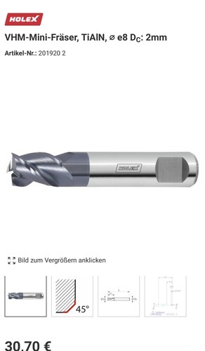 Holex vhm mini fräser - 5x, vhm-mini-fräser