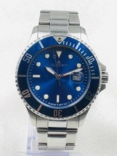Dugena Herren Armbanduhr - Edelstahl - Blaues Zifferblatt - Diver Style - 30 Bar