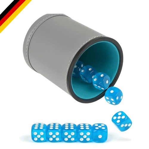 Würfelbecher grau set mit - würfelbecher,