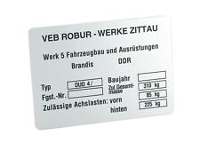 Typenschild passend für Duo 4 neue Ausführung (Aluminium)