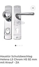 Haustür Schutzbeschlag Helena LS Chrom HS 92 mm mit Knauf - ZA